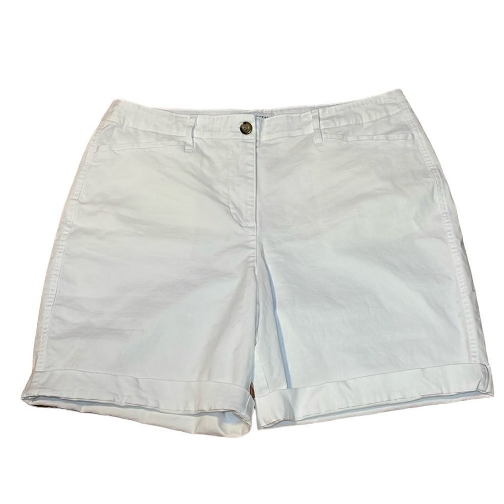 Km Rogers White shorts, midi, stretch, 14